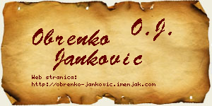Obrenko Janković vizit kartica